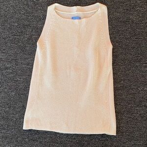 Burgess Women’s Sleeveless Cream Vest - Cotton Cashmere Blend Size Medium